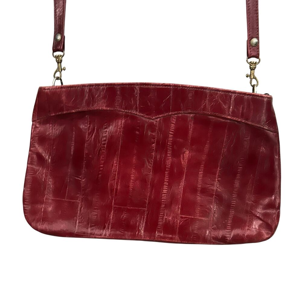 Vintage Burgundy/Maroon Genuine Leather Eel Skin Purse